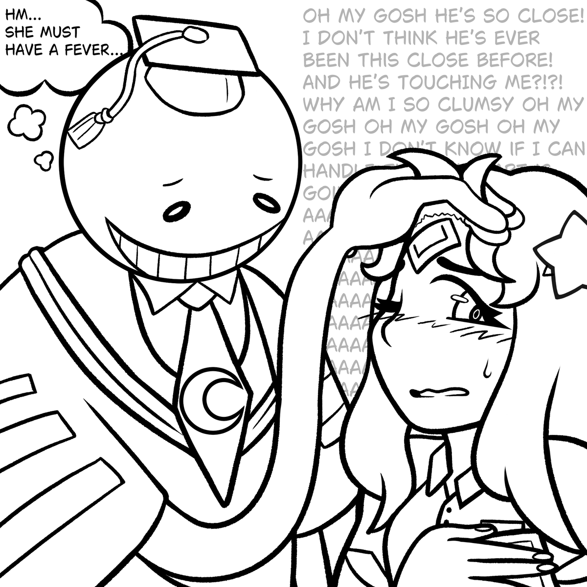 Reaping_Stars's tweet photo. Leiah is quite clumsy... At least Korosensei is there to patch her up! 💛

「 🌙 」  
#yumetwt #yumeship #reapingstars   

🎨: Me! https://t.co/sft0p3cIEn