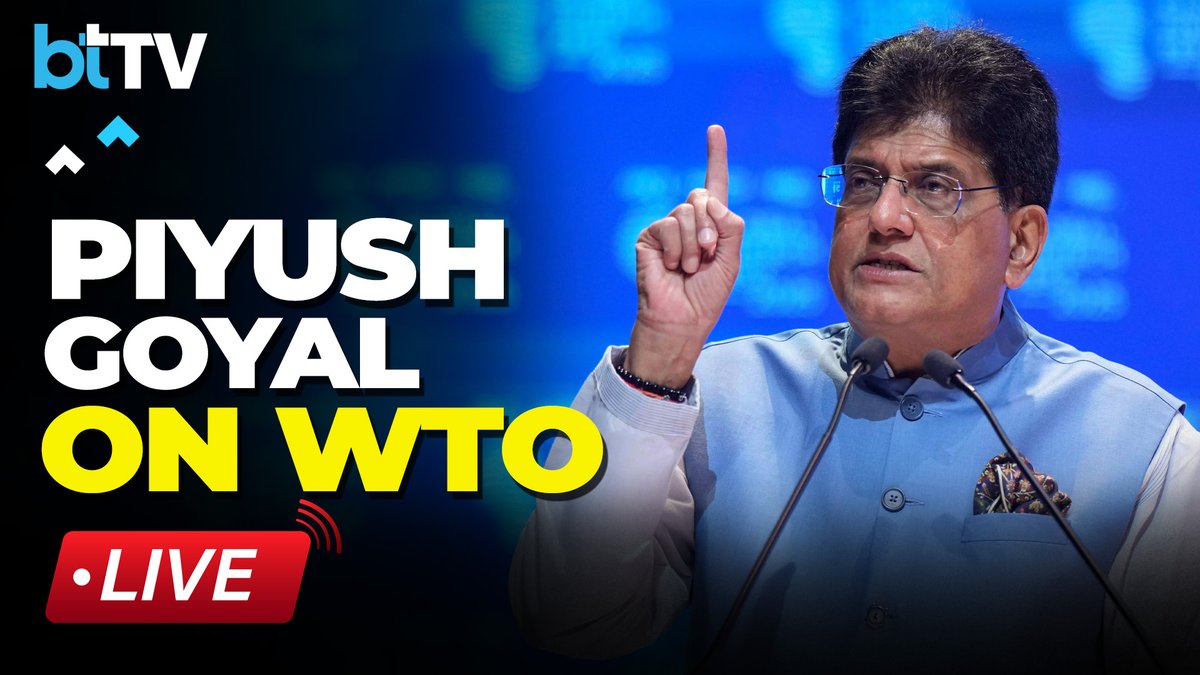 business_today's tweet photo. Piyush Goyal LIVE: Big Press Conference on WTO | Key Trade Updates
Watch LIVE: https://t.co/oiOFDv118A | #BusinessToday #PiyushGoyal #WTO #WTOConference #TradeUpdates #GlobalTrade https://t.co/c93zJGaJvs