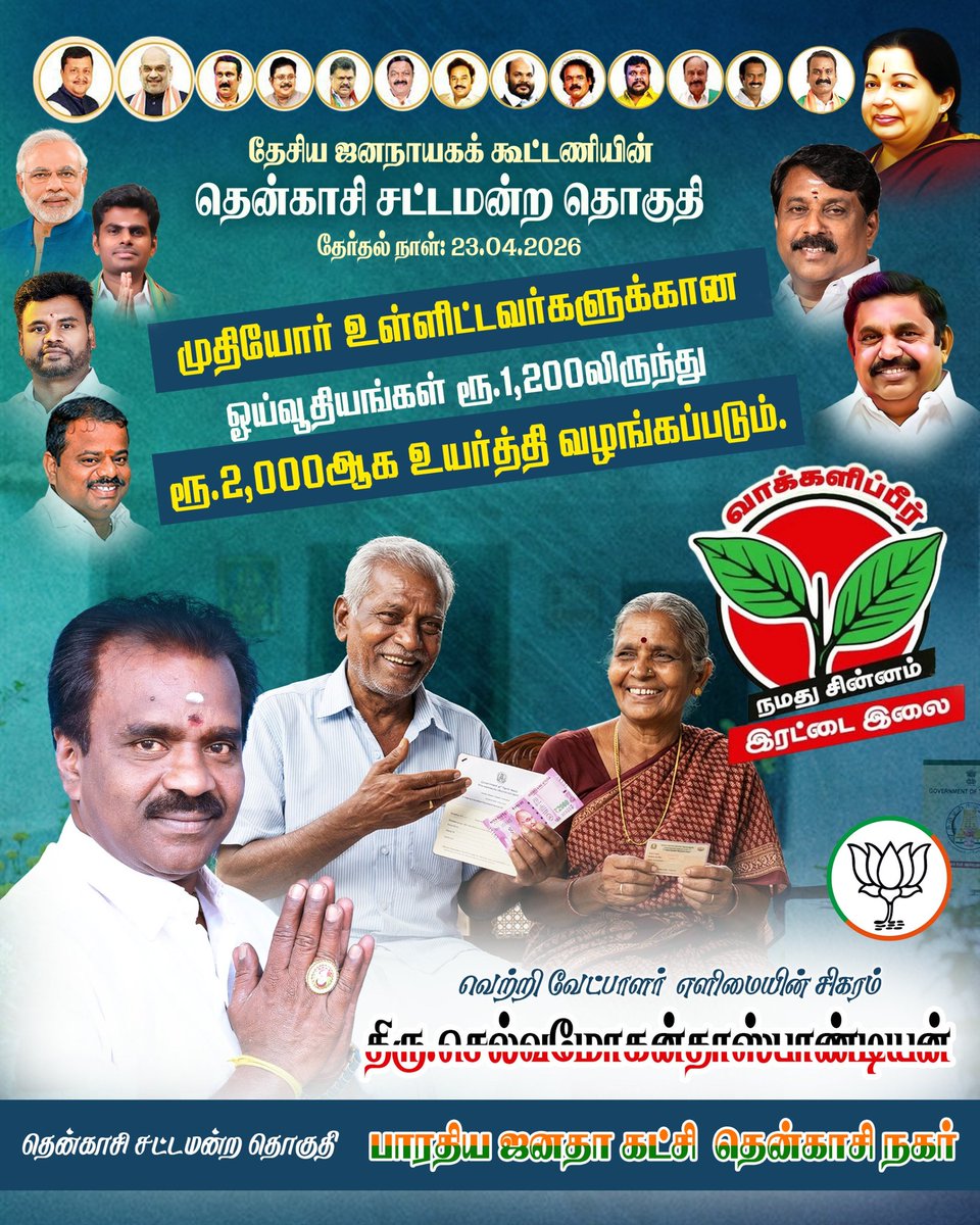 bjpsankartsi's tweet photo. எளிதில் அணுகக்கூடிய வேட்பாளர் திரு செல்வ மோகன் தாஸ் பாண்டியன் அவர்களுக்கு இரட்டை இலை சின்னத்தில் வாக்குகளை தாருங்கள் @AnanthAyyasamy @Selvamohandas_6 https://t.co/dbzIo7lMKi
