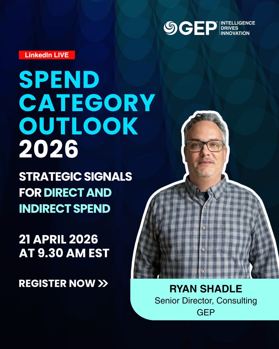 GEP_Worldwide's tweet image. #Costs are shifting again. #Procurement needs a clearer view of where spend is heading.
Geopolitical tensions, energy volatility, and #tariff pressures are reshaping sourcing decisions. #AI is beginning to influence how direct and indirect categories are managed.

What does this