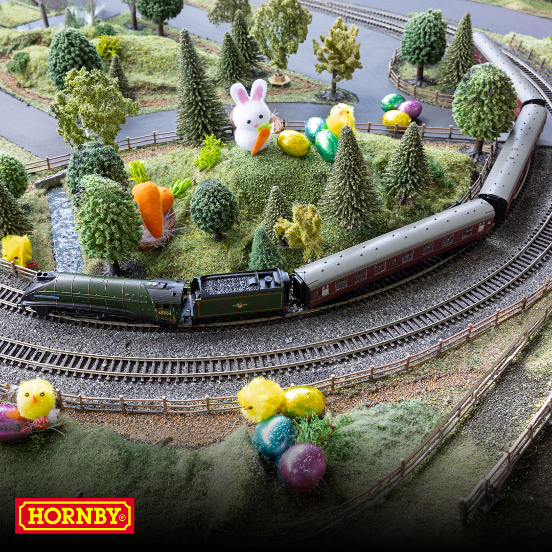 hornby's tweet image. 🐰We're hopping with excitement... Easter is just around the corner and we've got the perfect scavenger hunt on our layout.
 
Have you got any unique additions to your layout or models?  
Share your images with us below!

#Hornby #Modelrailways