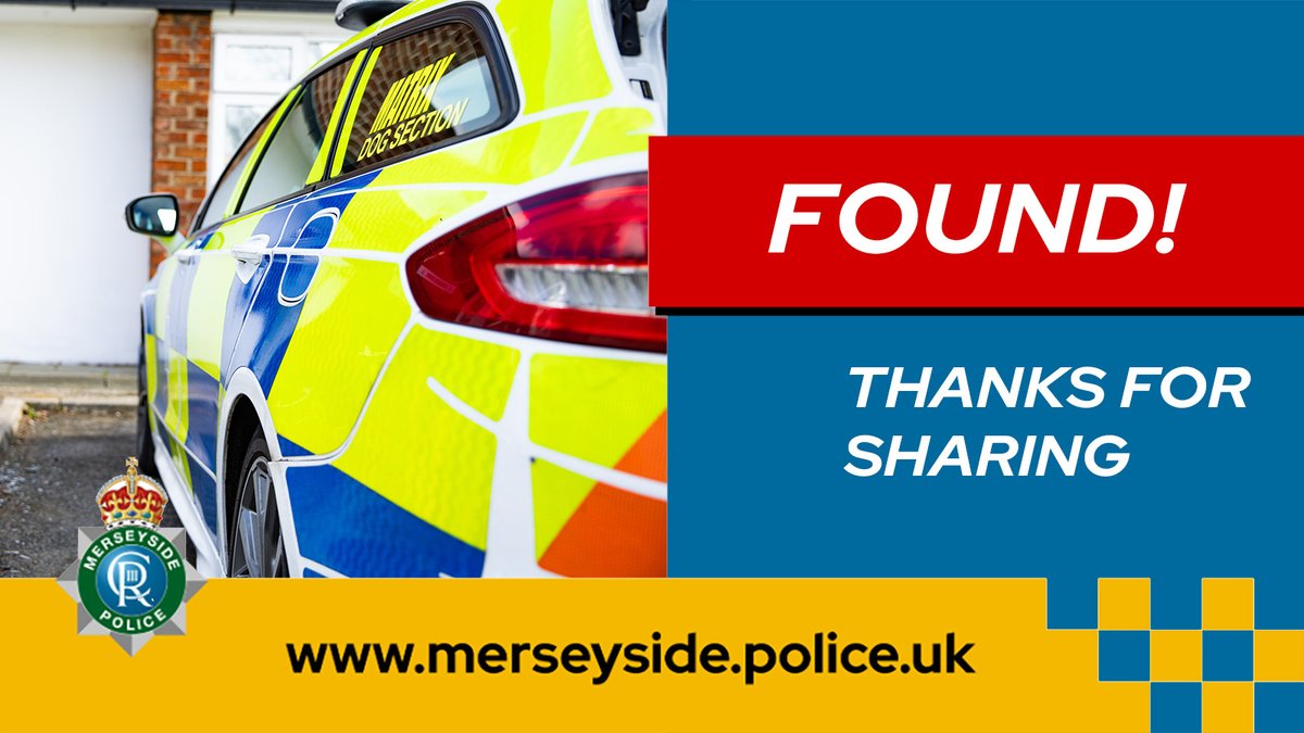 MerseyPolice's tweet image. Thanks to everyone who shared our appeal to find #missing Megan Ingham from #Wirral. She has now been located safe and well. Sharing our appeals really does help.