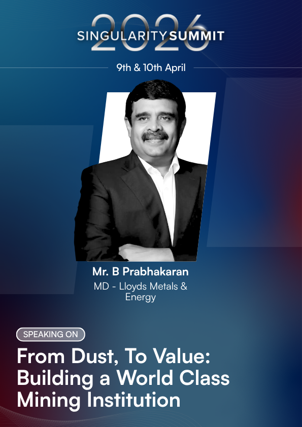 Looking forward to hosting Mr. B. Prabhakaran at #SingularitySummit2026 for a conversation on ‘From Dust, To Value: Building a World Class Mining Institution.'