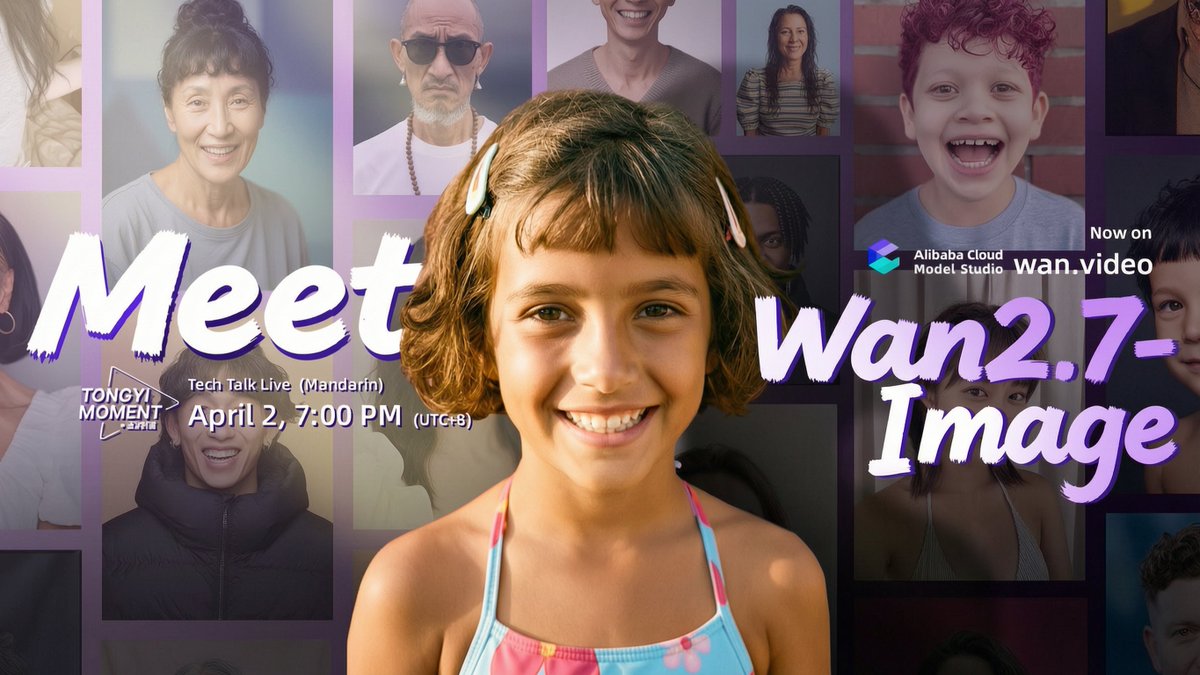 Photo by Eugenio Fierro @Alibaba_Wan 2.7-Image wants to unify generation and editing by Alibaba Cloud
Alibaba Wan has introduced Wan2.7-Image, described as a unified model that can generate, edit, and understand images inside the same system. In the official thread, the team highlights more realistic https://t.co/pwSa5i7kEk