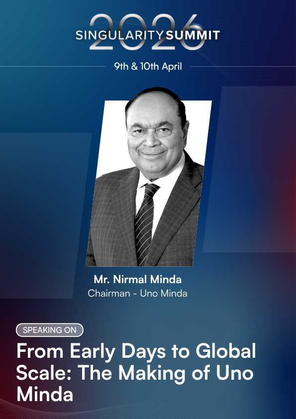 Glad to welcome Mr. Nirmal Minda to #SingularitySummit2026 for a discussion on ‘From Early Days to Global Scale: The Making of Uno Minda.’