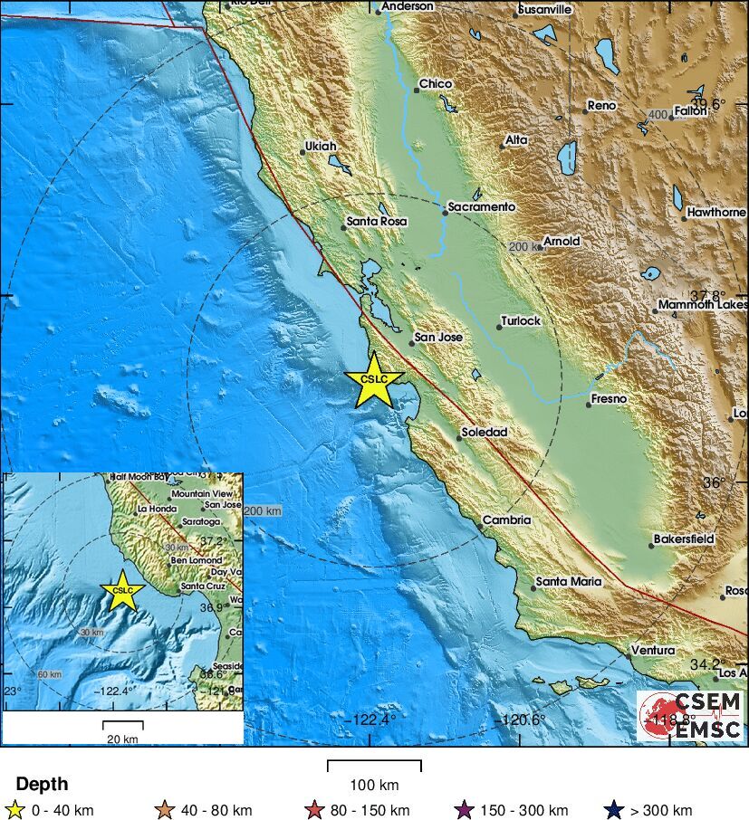 #Earthquake (#sismo) confirmed by seismic data.⚠Preliminary info: M4.9 || 17 mi W of Santa Cruz (#California) || 4 min ago (local time 01:41:24). Follow the thread for the updates👇