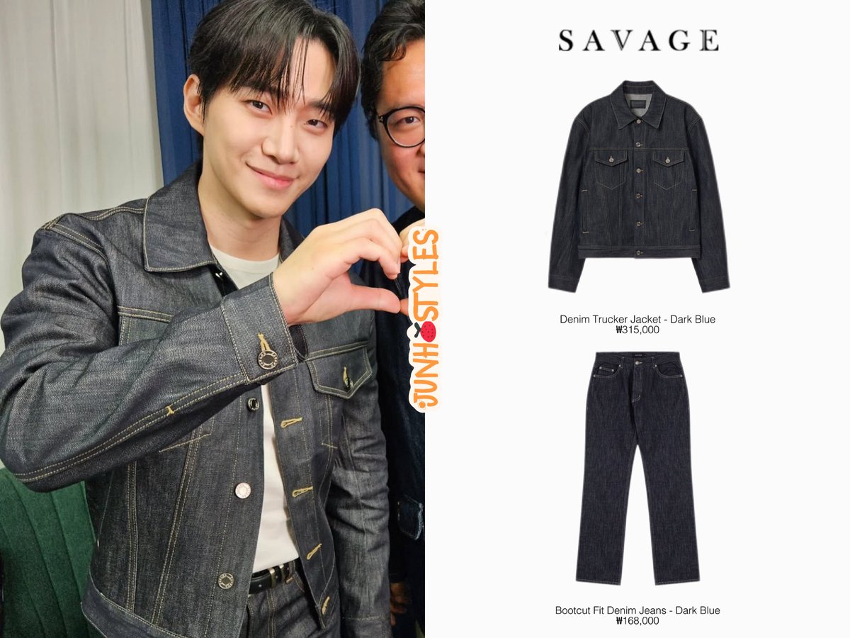 junhostyles_'s tweet photo. 260402 munwansik IG Update about @dlwnsghek
Savage: Denim Trucker Jacket - Dark Blue, ₩315,000
Bootcut Fit Denim Jeans - Dark Blue, ₩168,000
#이준호 #leejunho #ジュノ #李俊昊 #junhostyle https://t.co/wVqhTaw330