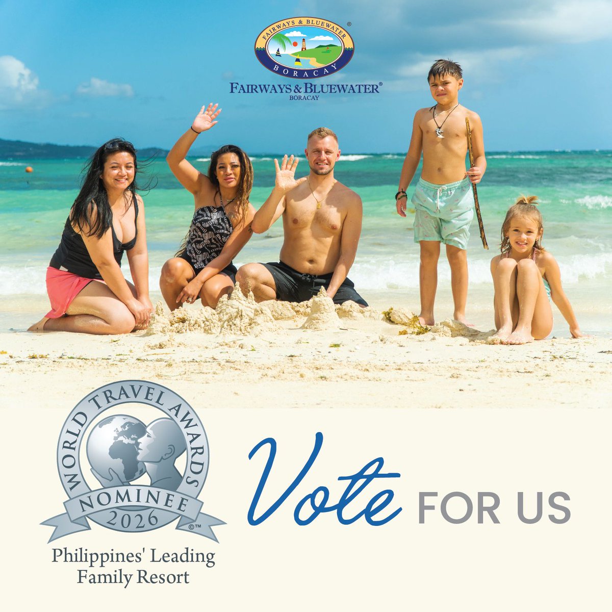 BoracayFairways's tweet photo. 🏆 The journey begins!We’re honored to be nominated at the World Travel Awards as the Philippines’ Leading Family Resort. 💙 https://t.co/mZwCz3sqG5