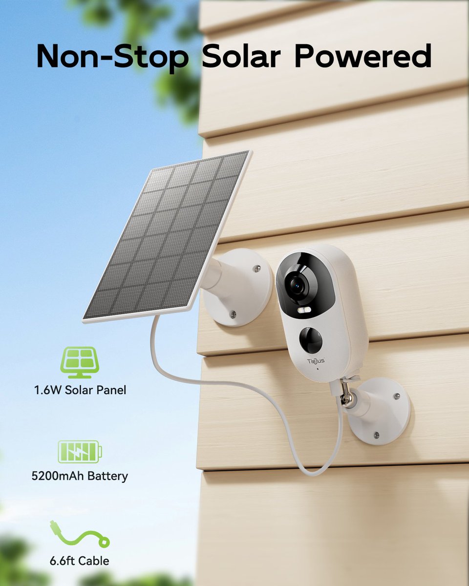 tiejuscamera's tweet photo. Protect Your Home, Anytime, Anywhere!
This 4MP Wireless Solar-Powered Security Camera powered by solar energy, it eliminates the hassle of battery replacements while being eco-friendly.
Protect your loved ones and your property effortlessly!
🔗https://t.co/ulYAOVIScF https://t.co/0Xnnz92dm9