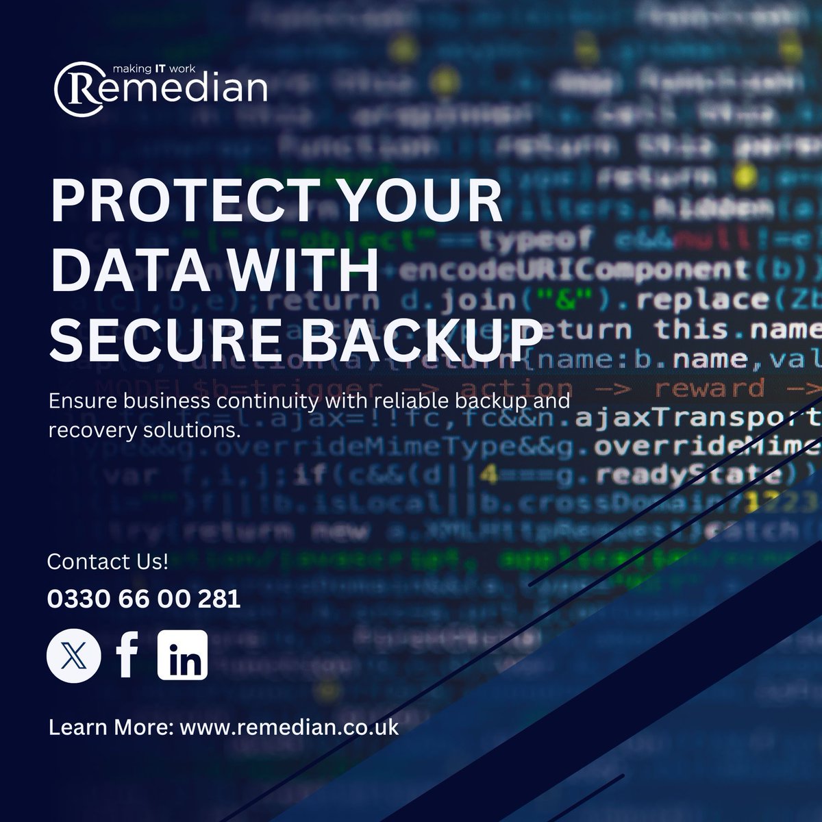 RemedianIT's tweet image. 💾 Could your business recover from data loss?

Secure backup protects what matters 👇
buff.ly/5e3efDR

#DataBackup #CyberSecurity #BusinessContinuity #ITSupport #SME #RemedianIT