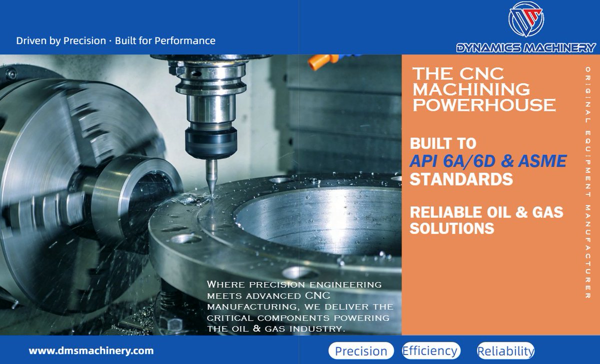 DMS_Machinery's tweet image. We deliver API 6A/6D &amp;amp; ASME components via: ✅ Complex Geometries: Profiling &amp;amp; Taper Turning ✅ High-precision Threading: Reliable field connections ✅ Total QC: Site-ready performance

📩 sales@dmsmachinery.com
#CNC #OilAndGas #API6A #OEM
