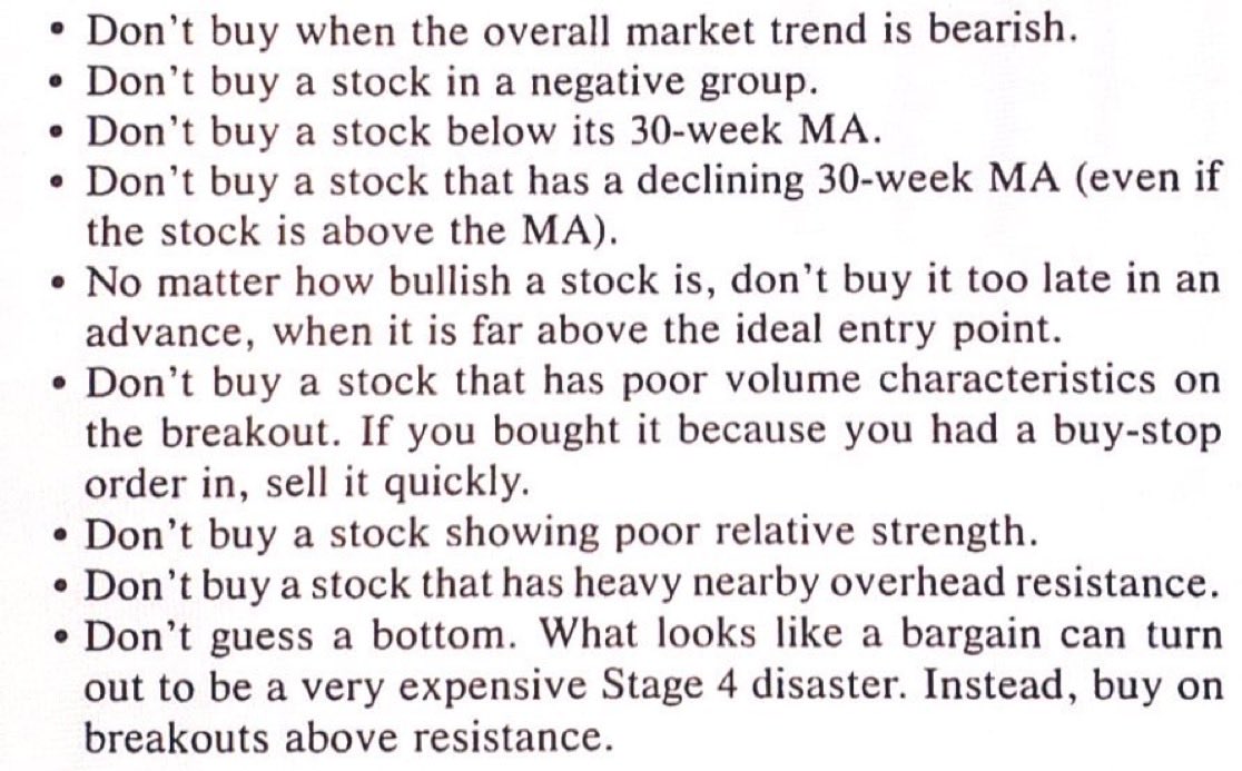 Legendary Trader Stan Weinstein's Checklist: