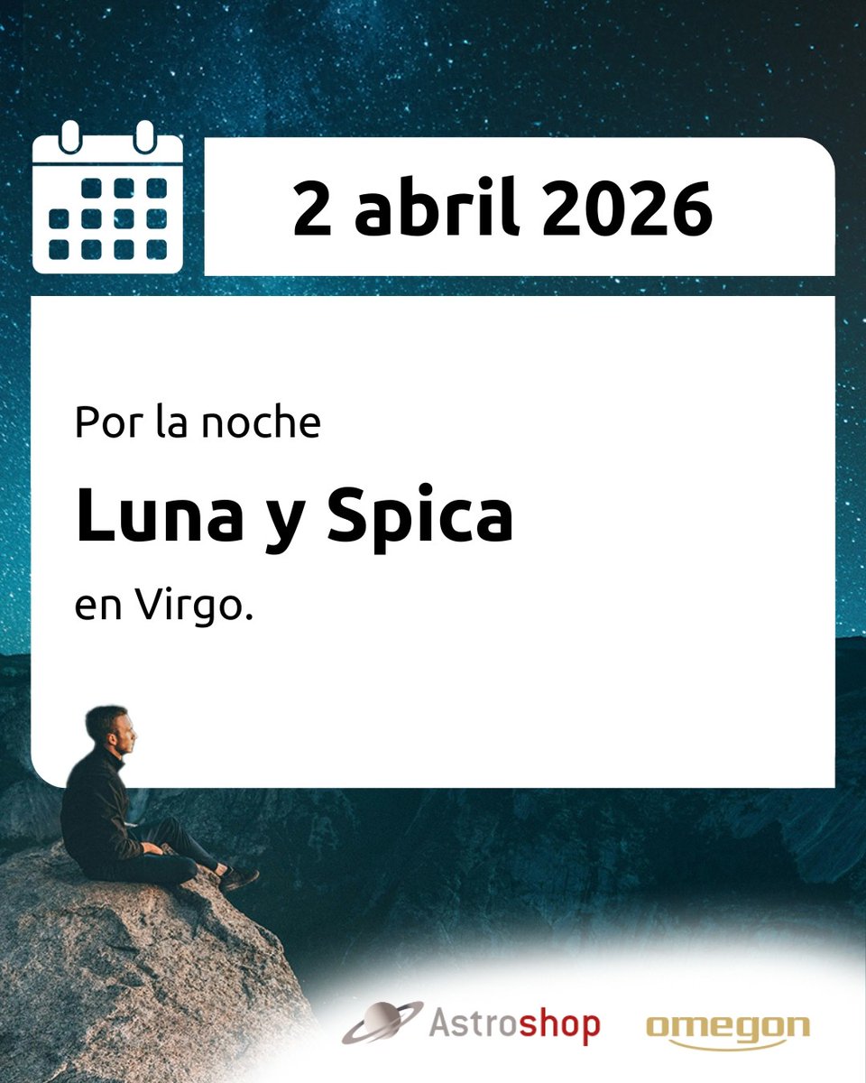🌔✨ Spica es una estrella azul masiva, variable y parte de un sistema binario, a unos 262 años luz y 13.000× más brillante que el Sol. 

👉 Hitos astronómicos: astroshop.es/blog/?p=60876

#Astroshop #Omegon #Astronomia #CieloEstrellado #FotografiasAstronomicas #Luna #Spica
