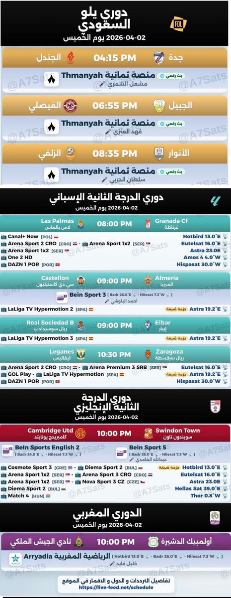 📺 المنصات و القنوات الناقلة 📺 tweet media