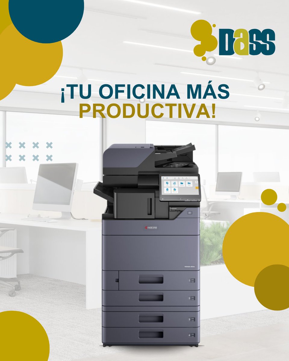 DASS_TECNOLOGIA's tweet photo. En #DASS ayudamos a tu negocio a optimizar su día a día con las multifuncionales #TASKAlfa de @KYOCERA_DS_ES. 🖨️

👌 Imprimen, escanean y gestionan documentos con rapidez y calidad. ¡Para oficinas que no se conforman con lo básico!

🔗 https://t.co/vewchvIUiC https://t.co/3Lo8RmhC5Z