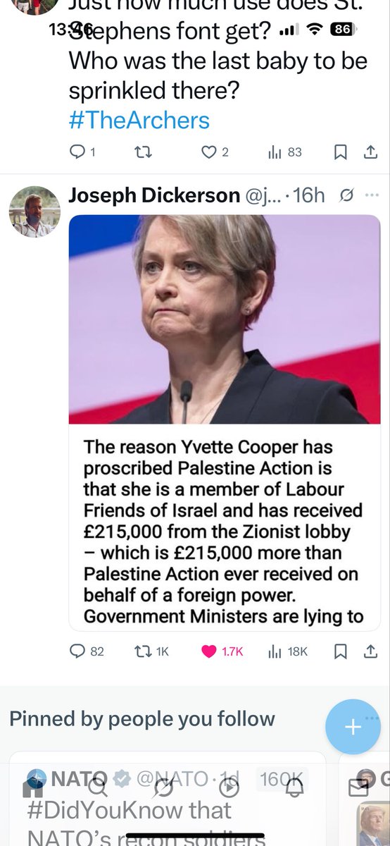 PacemDavid's tweet photo. @tykestakeonit #Zionist control of media & within politics #Friendsof Israel continues as normal. #YvetteCooper #LabourParty https://t.co/MhuvkU2Ehz