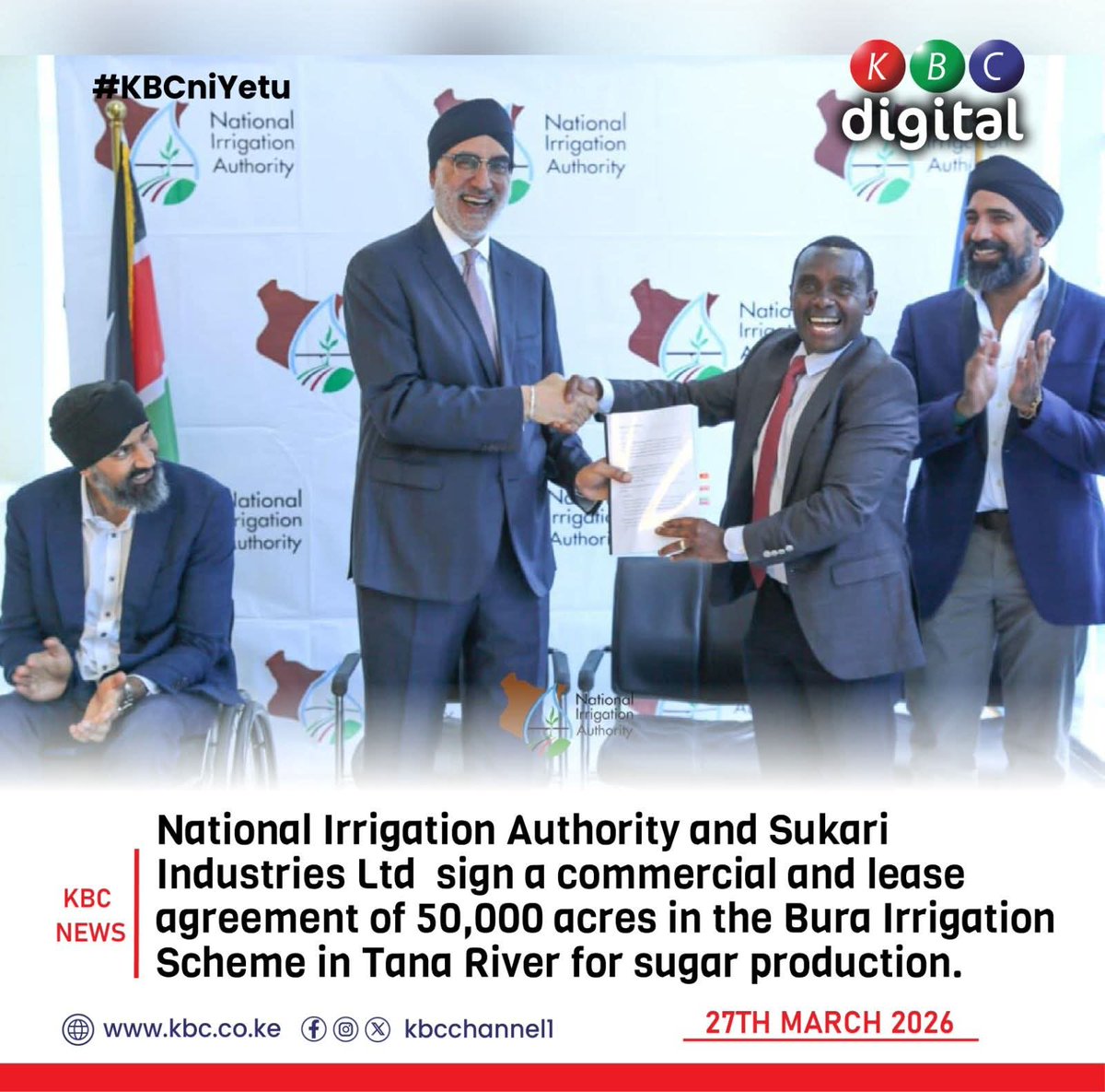 $300 Million Sukari Industries investment into Tana River Irrigation Scheme for 50,000 acres sugar cultivation and processing.  facebook.com/share/p/16Pa8n…