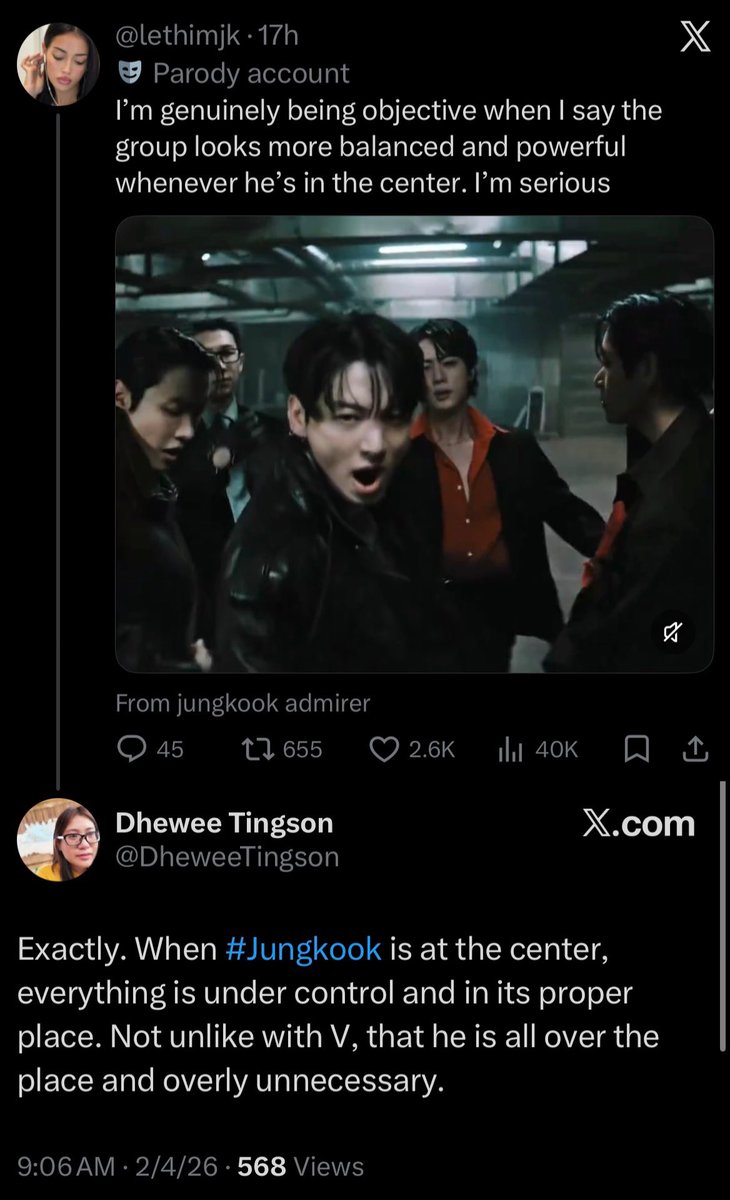 translation: huhu Taehyung is outshining and going viral so I’m jealous