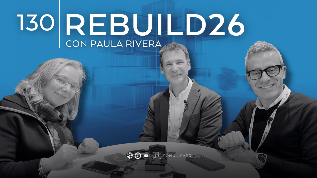 comunicarq's tweet photo. ¿Qué pasa cuando @LamataPaula  se sienta con @EnriqueAlario y Antonio @averdur  en @rebuildexpo 26 y empieza a tirar del hilo? Pues que sale de todo: #Arquitectura #Construcción, #Industrialización, #InteligenciaArtificial, comunidad, formación...
#PodcastConstruccion #comunicarq https://t.co/RXqrslgy3I