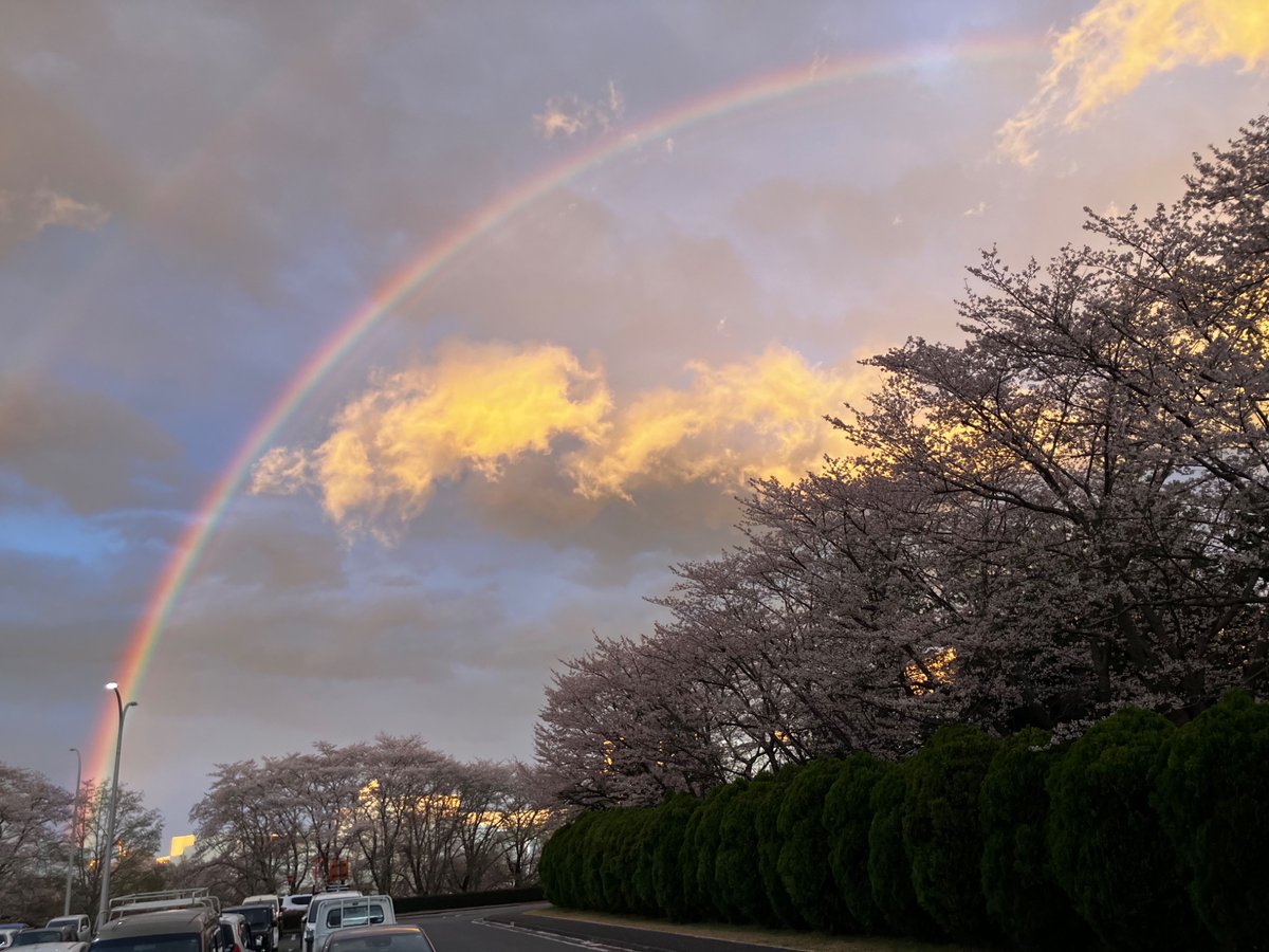 新年度、雨上がりの空🌈
仕事の途中、みんなで窓際に寄って、夢中で写真を撮りまくってしまいました🤳

暗いニュースも多いですが、今年度のJAXA <a href="/JAXA_jp/">JAXA（宇宙航空研究開発機構）</a> や有人宇宙技術部門 <a href="/HumanSpace_JAXA/">Humans in Space/JAXA</a> は、みなさまの心に虹の橋をかけるような、ワクワクする活動や成果をお届けしますよ〜💪