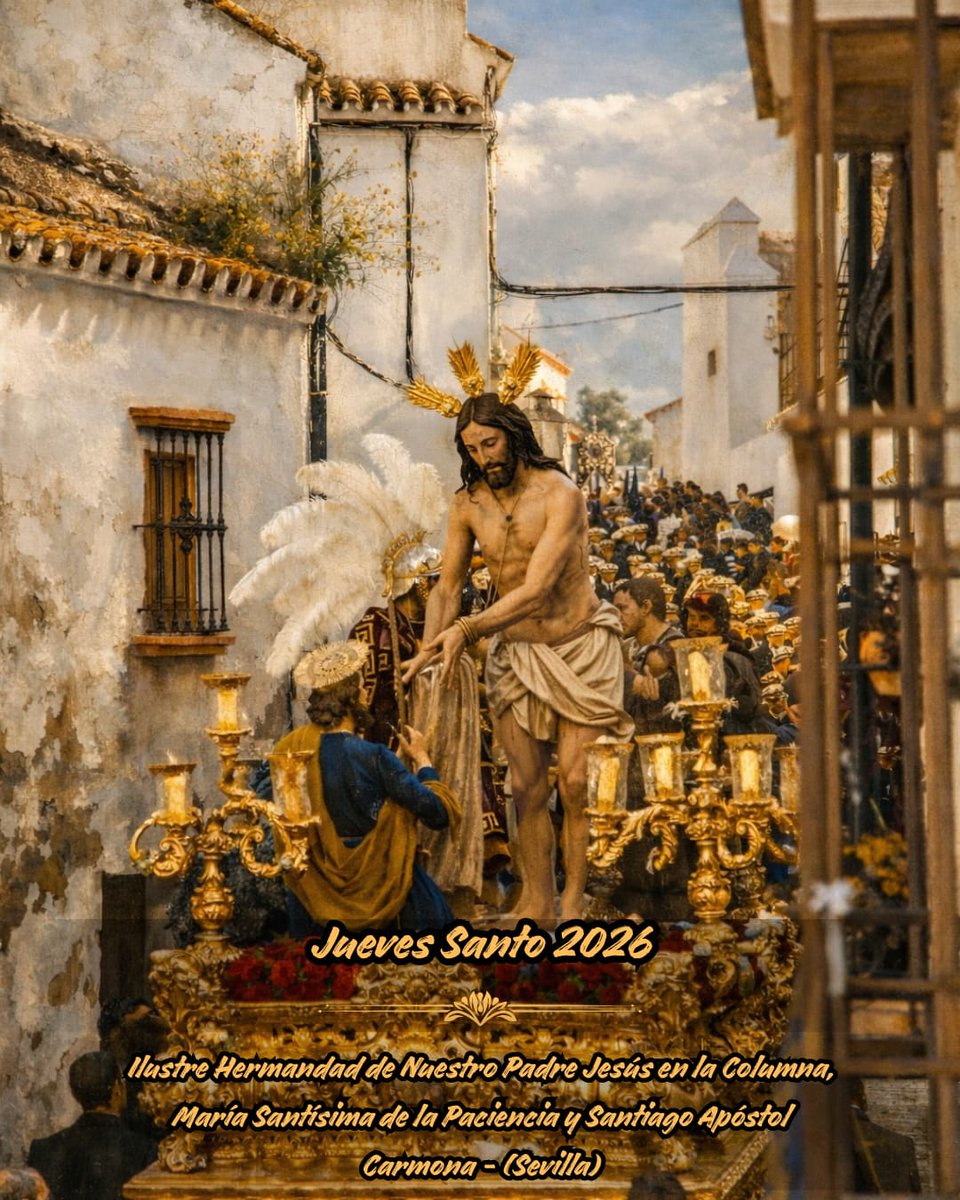 🔵 JUEVES SANTO

Hoy es Jueves Santo, hoy nos estrenamos en nuestra casa, en Carmona (Sevilla).

Hoy es el día de nuestra querida <a href="/columnacarmona/">Hdad. de la Columna</a>

🎼🎺🥁

#SemanaSanta2026 #SuenaCarmona2026 #LegadoyTradición