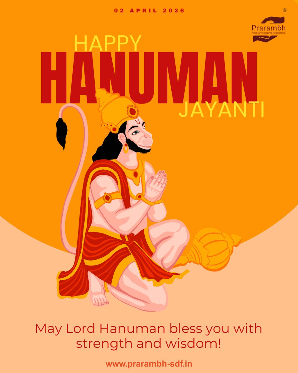 Prarambh_SDF's tweet photo. On the auspicious occasion of #HanumanJayanti , we honor the timeless values of #LordHanuman courage, discipline, and selfless service.
Let’s carry this spirit of strength and positivity forward.
#Leadership #Strength #Devotion #CorporateValues #IndianCulture #FestiveWishes https://t.co/HHo8RwVAcm
