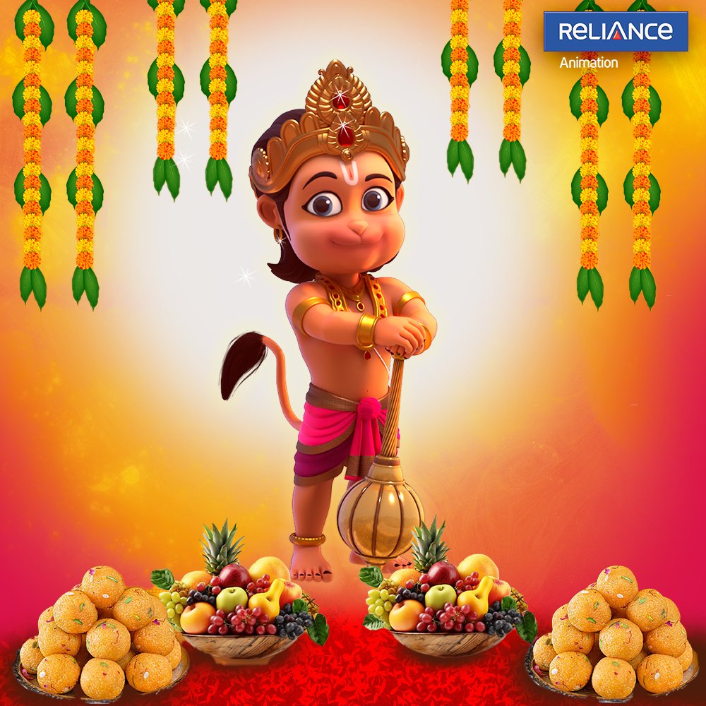 RelianceAni's tweet photo. #HanumanJayanti #BajrangBali #JaiHanuman #JaiBajrangBali #RelianceAnimation
Wishing you all a blessed Hanuman Jayanti! 🚩
May Lord Hanuman bless us with strength, courage &amp; devotion.
Mann se mitao darr aur bhay,
Bolo Bajrang Bali ki jai! 🙏 https://t.co/hQSSik5wnW