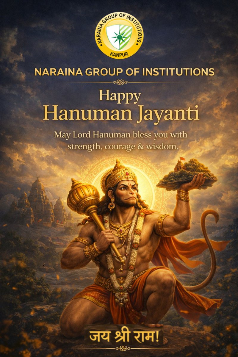 NarainaGroup's tweet photo. May Lord Hanuman bless you with strength, wisdom, and unwavering courage to overcome every challenge.
Warm wishes on Hanuman Jayanti from Naraina Group of Institutions.

#HanumanJayanti #JaiShriRam #NarainaGroup https://t.co/aUiONRlBZv