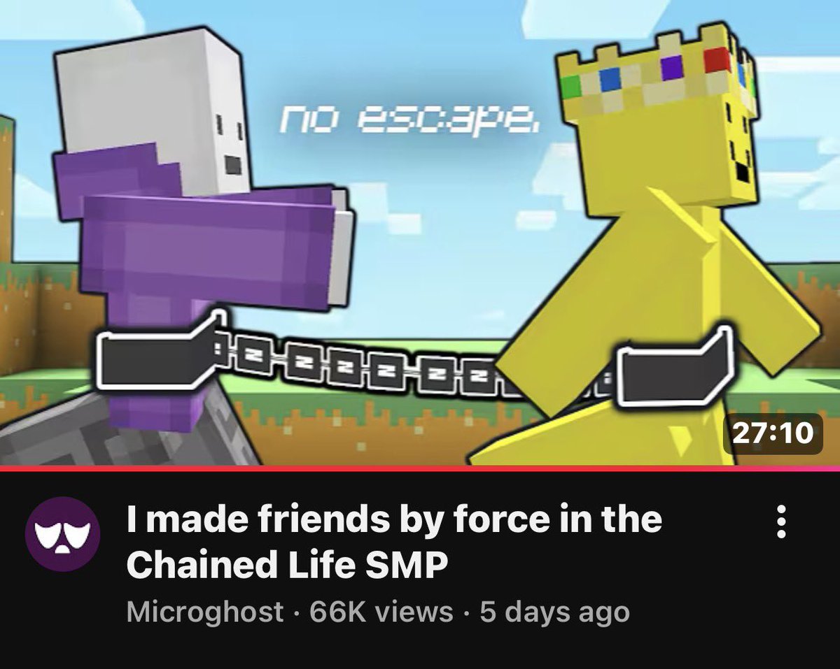 microsprupdates's tweet photo. Micro changed the thumbnail on his Chained Life video. Again. For the third time. https://t.co/ccttBldp42