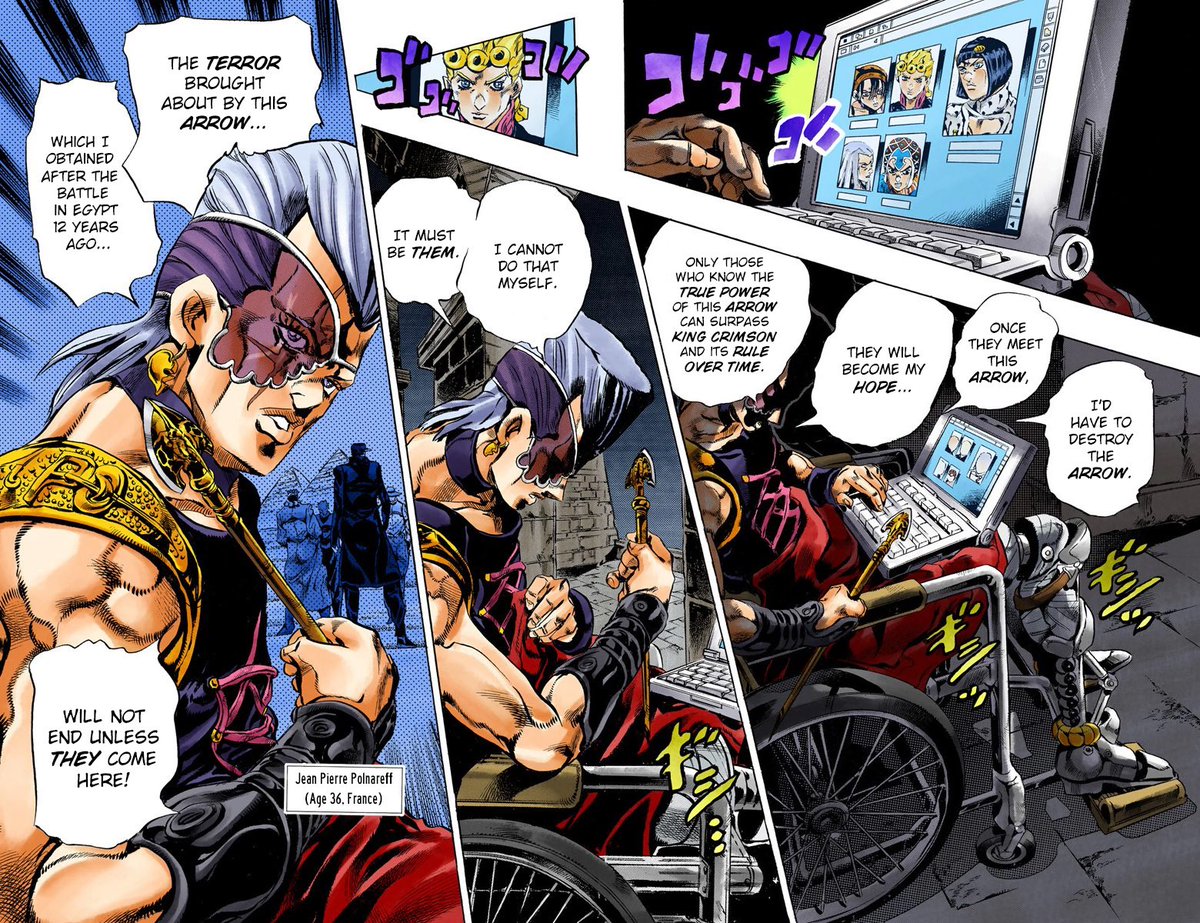 hirotosogas's tweet photo. why is polnareff using lingerie as an eyepatch is he stupid https://t.co/64yRkgydtN