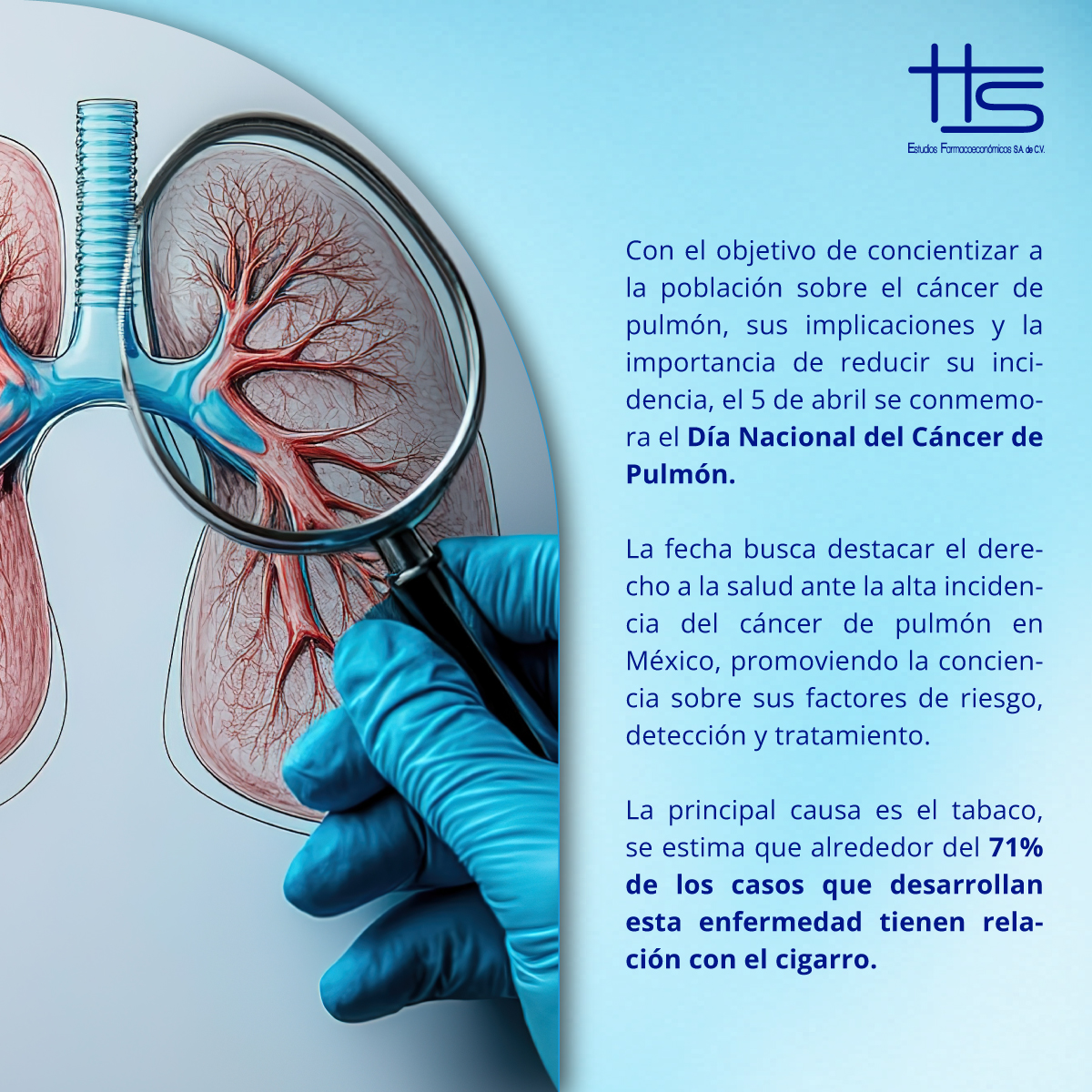 EstudiosHs's tweet photo. Este 5 de abril conmemoramos el Día Nacional del Cáncer de Pulmón, una fecha para crear conciencia sobre una de las principales causas de muerte en México.
Detectarlo a tiempo puede hacer la diferencia.
#DíaNacionalDelCáncerDePulmón #CáncerDePulmón #PrevenciónEsSalud #Salud https://t.co/iCGaLhqmmi
