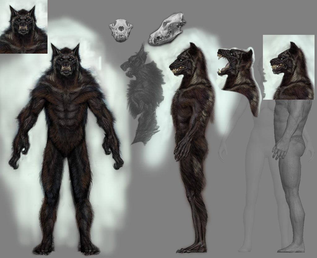 UESP_net's tweet photo. Pictured: Concept art of werewolves made for Skyrim, showing there was once a plan for a male and female variant. https://t.co/pOGRnsVTBI