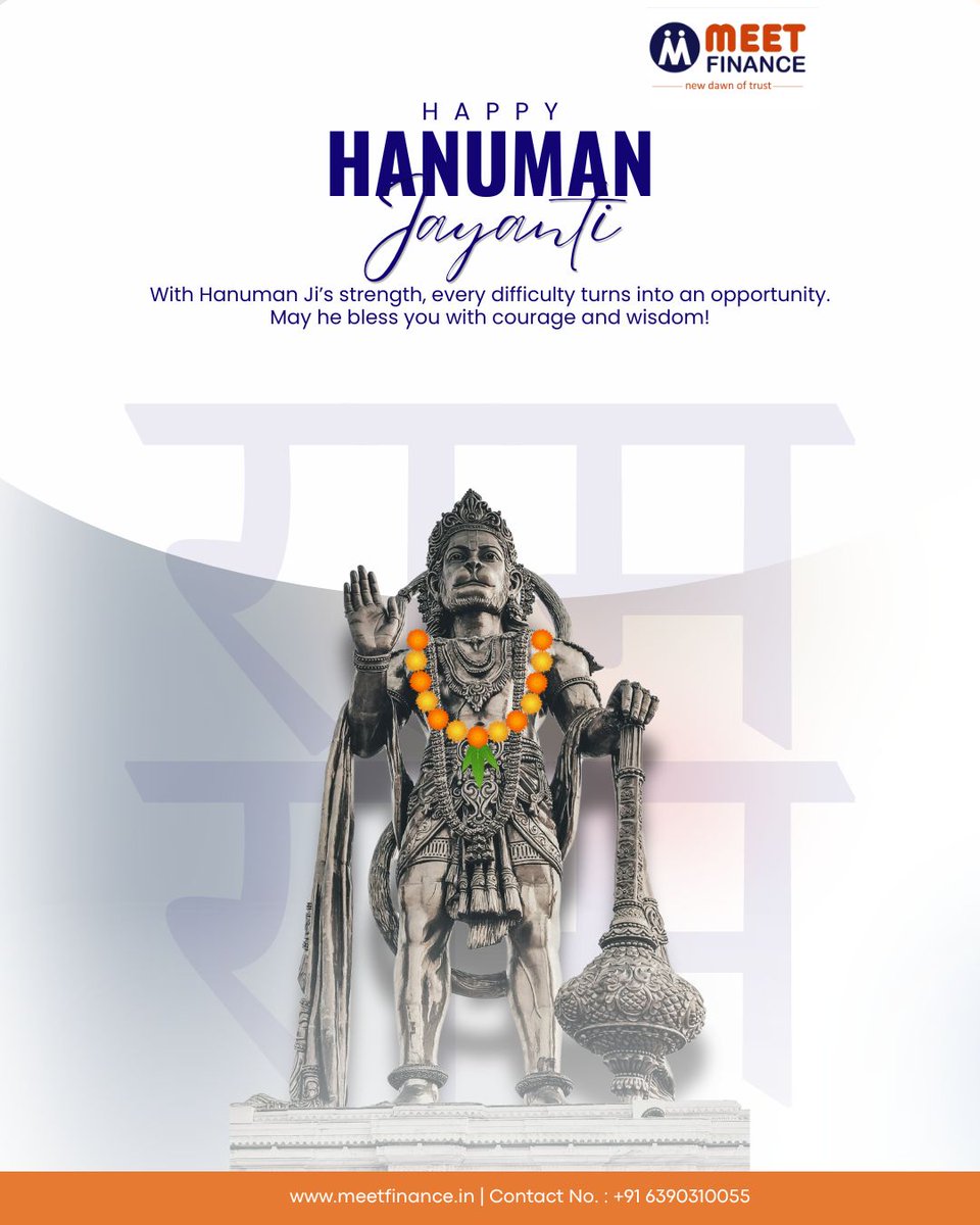 meetfinpvtltd's tweet photo. Hanuman Jayanti celebrates the strength, devotion and courage embodied by Lord Hanuman. May the occasion inspire faith, resilience, and positivity.
#MFPL #HanumanJayanti https://t.co/XWUwkQhq4n