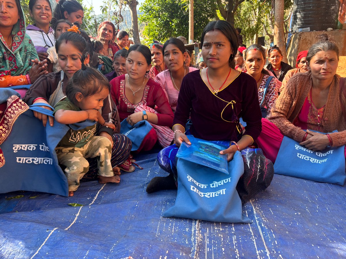 WFP_Nepal's tweet photo. Thriving women farmers=flourishing families

Through Farmer Nutrition Schools, women farmers are learning improved cultivation, cooking &amp; nutrition practices-boosting household diets &amp; resilience

Together, with, @ADB_HQ &amp; @MoALD_Nepal, @WFP_Nepal is helping transform communities https://t.co/Exl5XrREsv