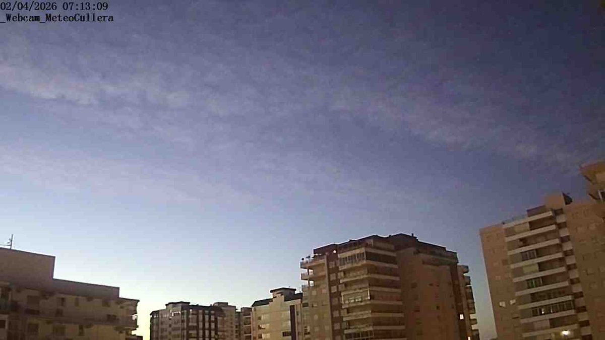 MeteoCullera's tweet photo. Bon dia! Amanece con 12,8°C en #Cullera y 46% de HR, tras una mínima de 12,4°C. Sigue el viento de #mestral en las comarcas del norte, la #MarDeFondo sobre nuestras costas, pero también las temperaturas agradables: el domingo será el día más agradable. https://t.co/bekU1NOBiS https://t.co/syRqa4LpZQ