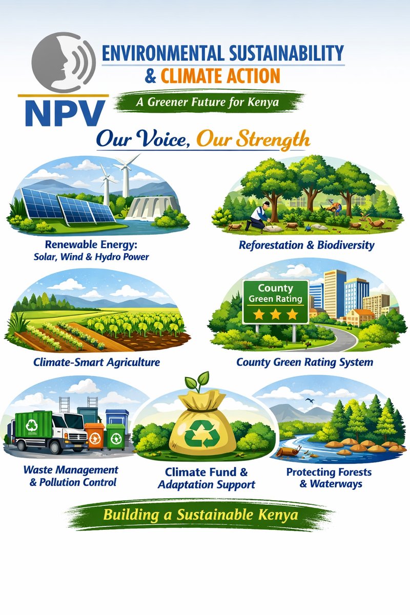 NPV_Party's tweet photo. Environmental Sustainability and Climate Action for Kenya https://t.co/xuKqZU1tM6 https://t.co/6xgdL35mlC