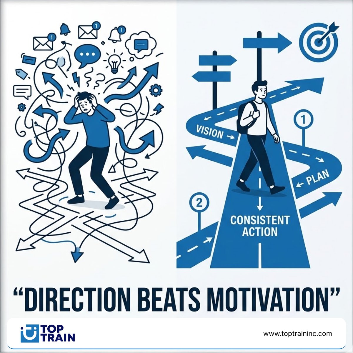 Toptrain53648's tweet photo. Motivation fades. Direction keeps you moving.

TopTrain turns plans into progress with clear paths and tracking.

#TopTrain #CareerPlanning https://t.co/HXfzvyy8cu