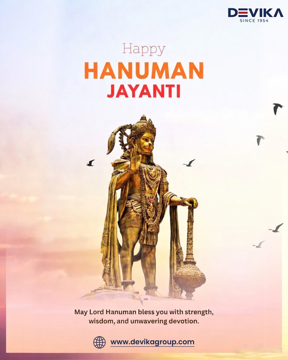 On this sacred occasion of Hanuman Jayanti,
may the divine strength of Lord Hanuman empower you to rise above every challenge,
fill your heart with courage, and guide you towards unwavering faith. 🙏✨
#HanumanJayanti #DivineBlessings #IndianFestivals #DevikaGroup