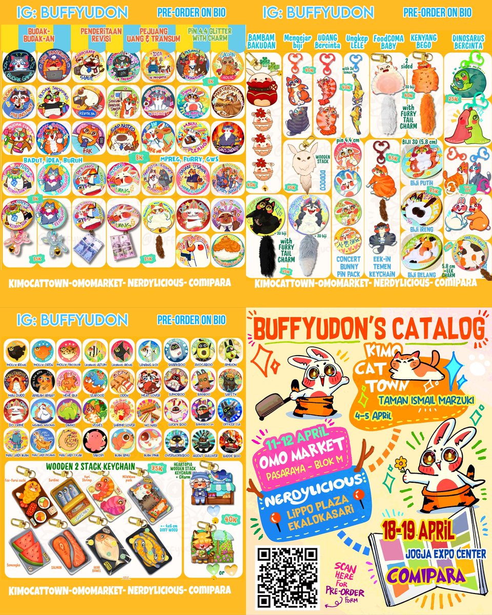 Mie_berotot's tweet photo. ๐ฅบ๐ฅบ๐ฅฐ๐ฅฐ
Catalog for:
Kimocattown 27C
Omo market 150
Nerdylicious bogor
Comipara N9-12
See you guys there ๐ฅบ๐ฅบ๐ฅบ๐ฅบ๐ฅบ๐ฅบ
LINK ORDER AT https://t.co/HwEbEPy5JA
#omomarket #comipara #memekucing #illustrationart #merchandise https://t.co/6yWkCdrVCH