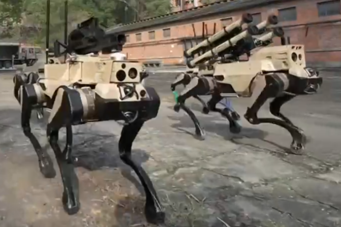 ChinaDaily's tweet image. China North Industries Group Corp, the country's biggest land armaments maker, has developed a series of quadruped combat #robots — dubbed "robotic wolves" by engineers — that it is now promoting on the international market. bit.ly/47ABRsu