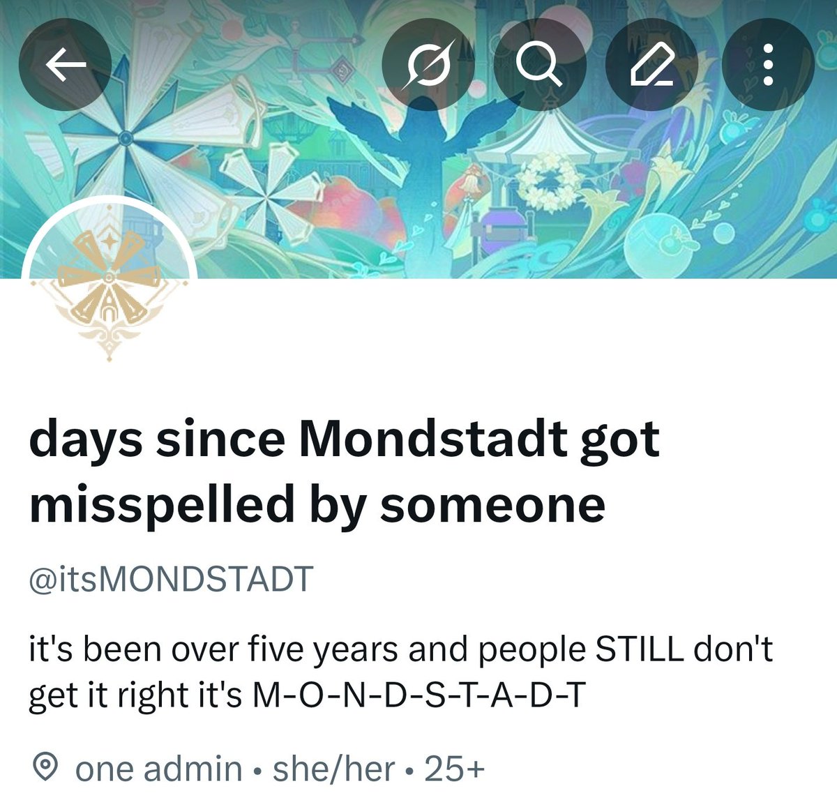days since Mondstadt got misspelled by someone tweet media