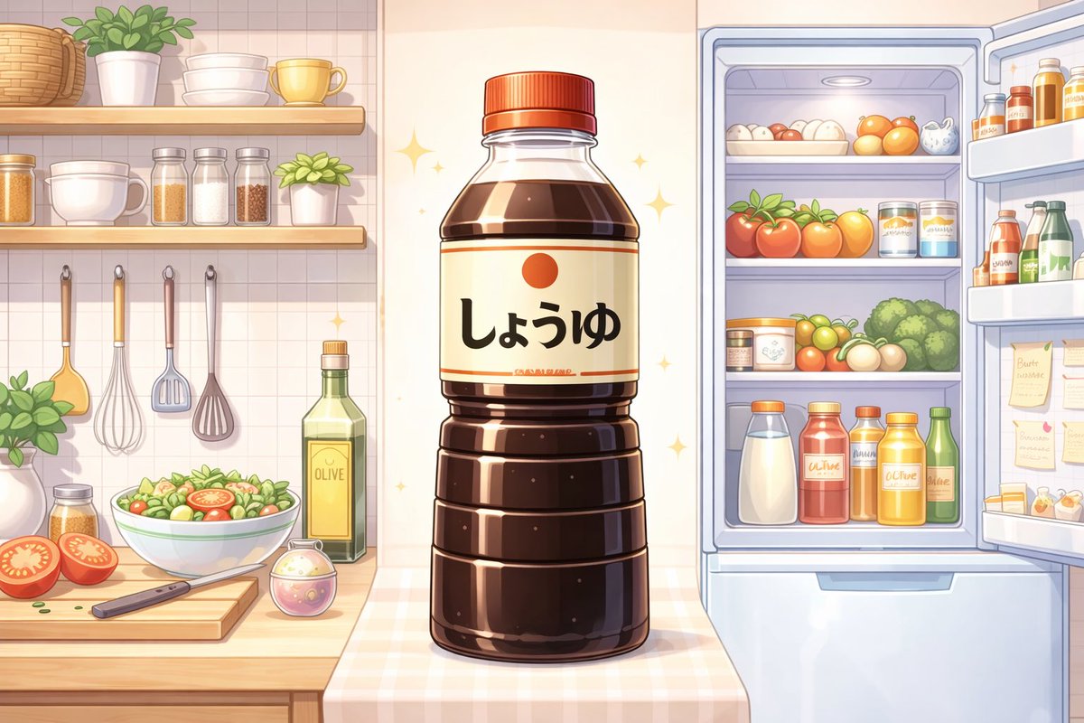 _AprilSora_'s tweet photo. 4月から一人暮らしをはじめるみなさまへ🙌

「お醤油」を買うときに気をつけて✨
一見おなじ「醤油」でも
開封後は冷蔵庫に保管するタイプと
開封後も常温保存で平気なタイプがあるよ

特に！大容量タイプは！！
冷蔵庫を圧迫するので気をつけて！！！

という事で、たのしい新生活を💓💓💓 https://t.co/Pt5SZUwHiV