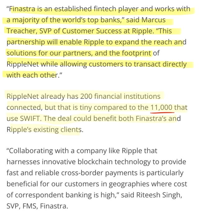 Steph_iscrypto's tweet photo. CRAZY: RIPPLE JUST OVERTOOK SWIFT’S 11,000 BANK NETWORK, NOW 13,000+ CONNECTED.

MEGA BULLISH! https://t.co/besUFMTeIX