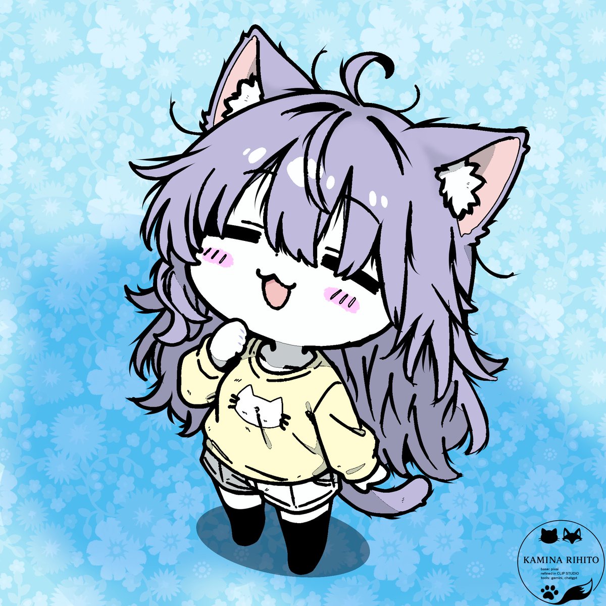 KaminaRihito's tweet image. 紫猫ちゃん「雨、やんだ？✨( ⸝⸝⸝´꒳`⸝⸝⸝)」

木曜日の紫猫
#artcommunity