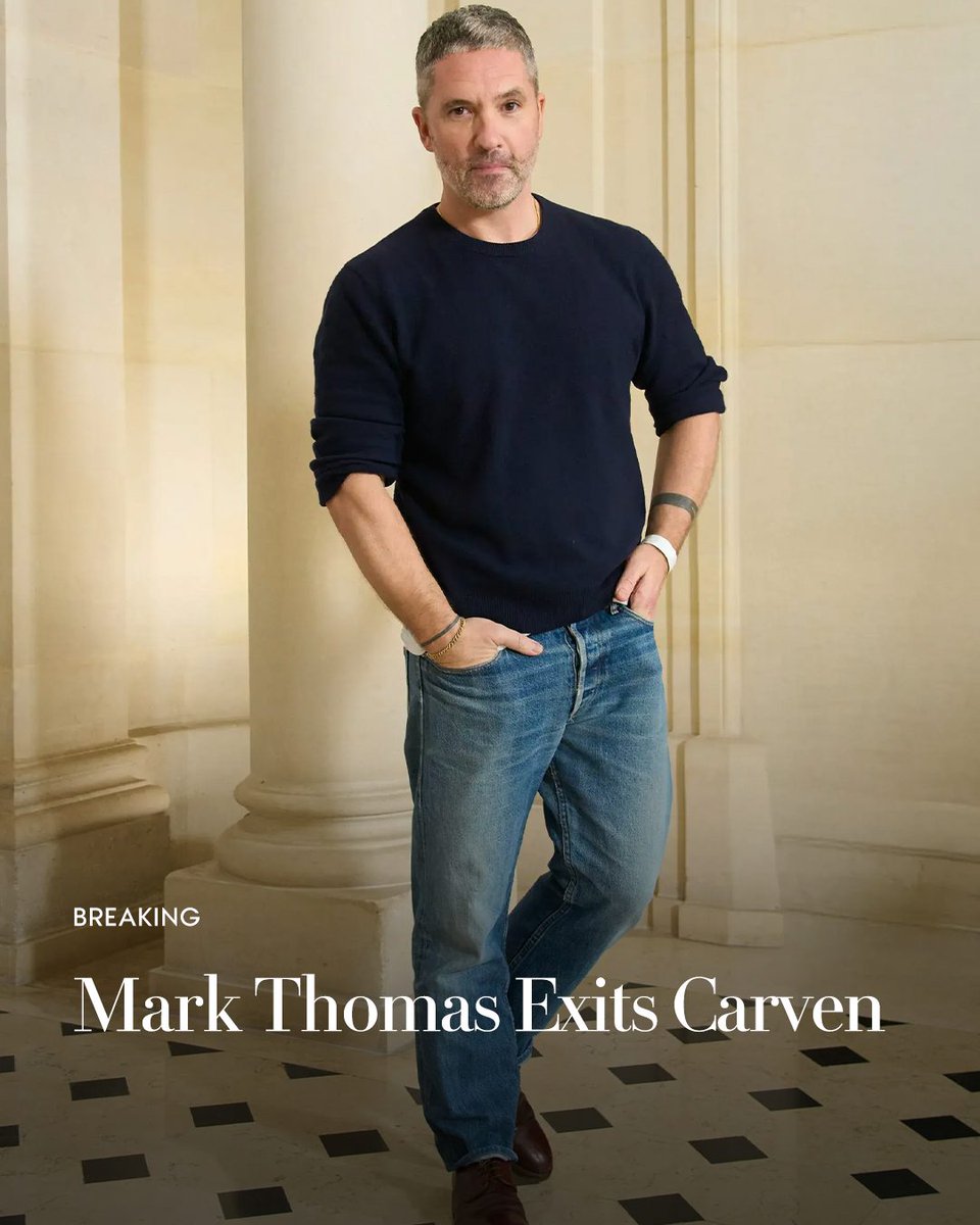 🚨Mark Howard Thomas and Carven are parting ways. "Mark Thomas, design director at Carven, will be leaving the company at the end of this month to pursue other opportunities," the French heritage house said in a statement. The designer leaves after two shows at the creative helm.