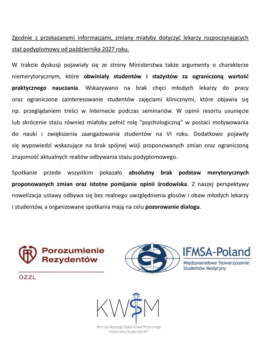 Porozumienie Rezydentów OZZL tweet media