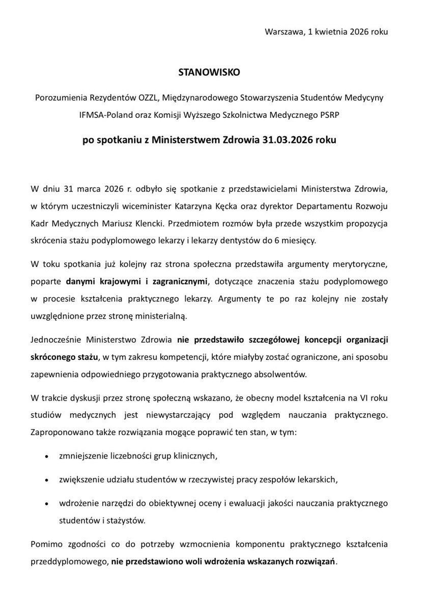 Porozumienie Rezydentów OZZL tweet media