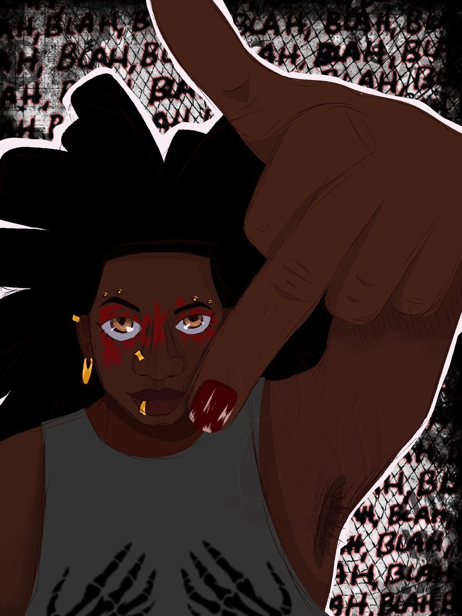 mimicarron's tweet photo. Hobie says  “fuck da police 🗣️🗣️”

#digiart #digitalar #spiderpunk #hobiebrown #digitalart https://t.co/9dCMFrRa4U