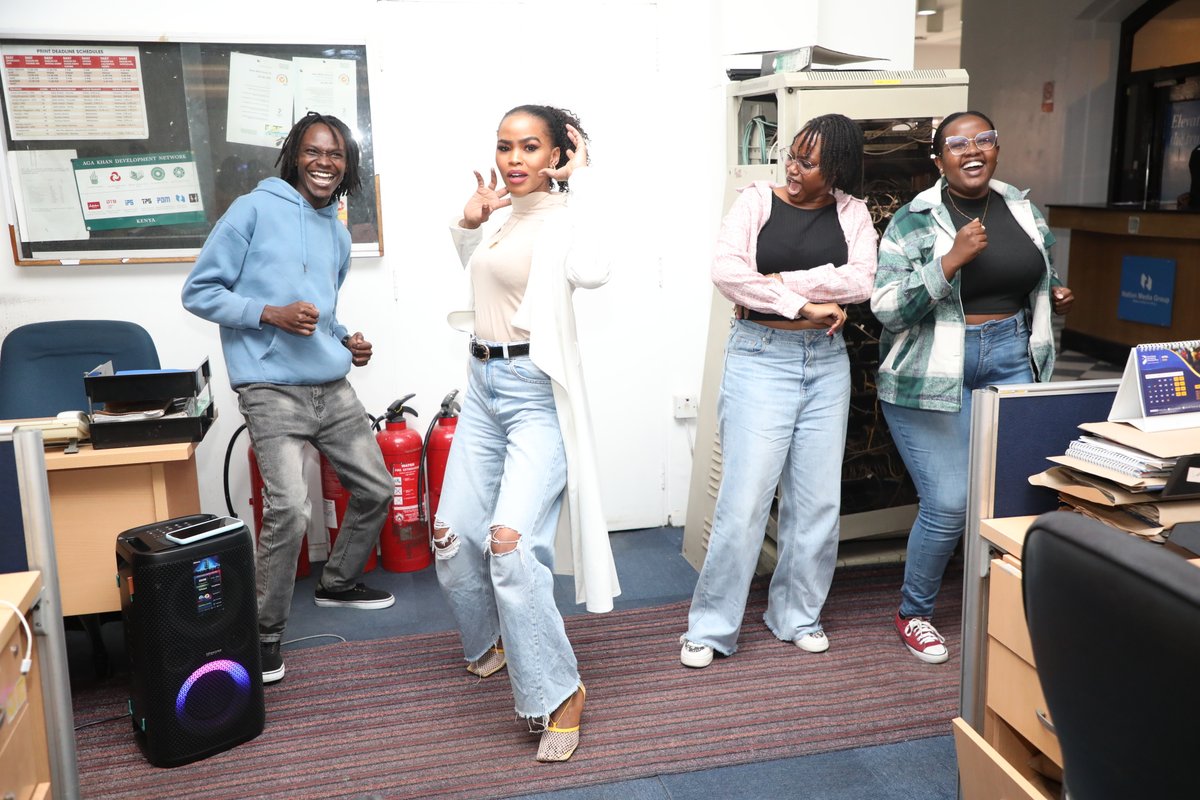 NationMediaGrp's tweet image. Yesterday was all about good vibes and great music as the team showed up and showed out ahead of the long Easter weekend! The drip was pure Gen Z, and our music choreographers definitely understood the assignment!

 #OfficeFun #PositivelyInfluencingSociety