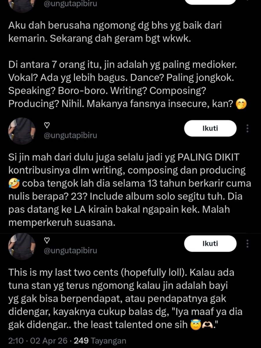 ProtectSJ_INA's tweet photo. 🚨 REPORT &amp; BLOCK🚨
❌ Jangan berinteraksi! (Don't interact!)
📝 Merendahkan, simply haters. Mohon Literasi &amp; pahami realita. 

https://t.co/7sxVHj2MVi

🎯 Report akun di bawah: 
Spam 5×, Kebencian Pelecehan secara Online atau penganiayaan. 

Balas Done✅️ jika sudah melaporkan. https://t.co/70fWdJAyBi